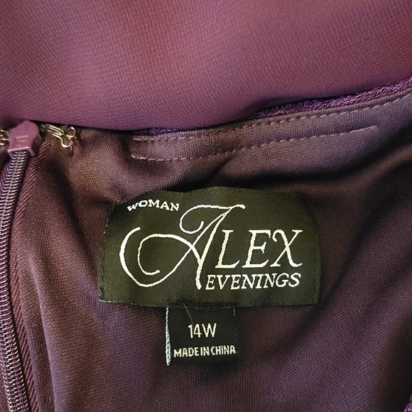 Alex Evenings Purple Shimmer Formal Dress - Picture 6 of 8